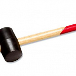 Киянка резиновая с деревянной рукояткой (черная резина) 340г